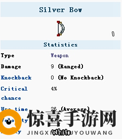 《泰拉瑞亚》手机版白银弓详细介绍